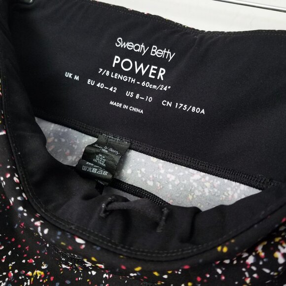 Sweaty Betty Power Pocket Workout 7/8 Leggings Women's 8-10 M Confetti Black - Picture 9 of 16